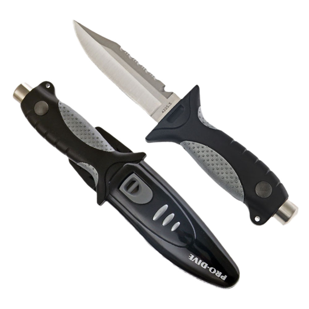 Pro-Dive Drop Point Dive Knife Black 11cm