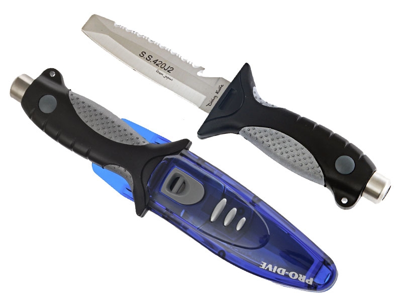 Pro-Dive Chisel Tip Dive Knife Blue 11cm
