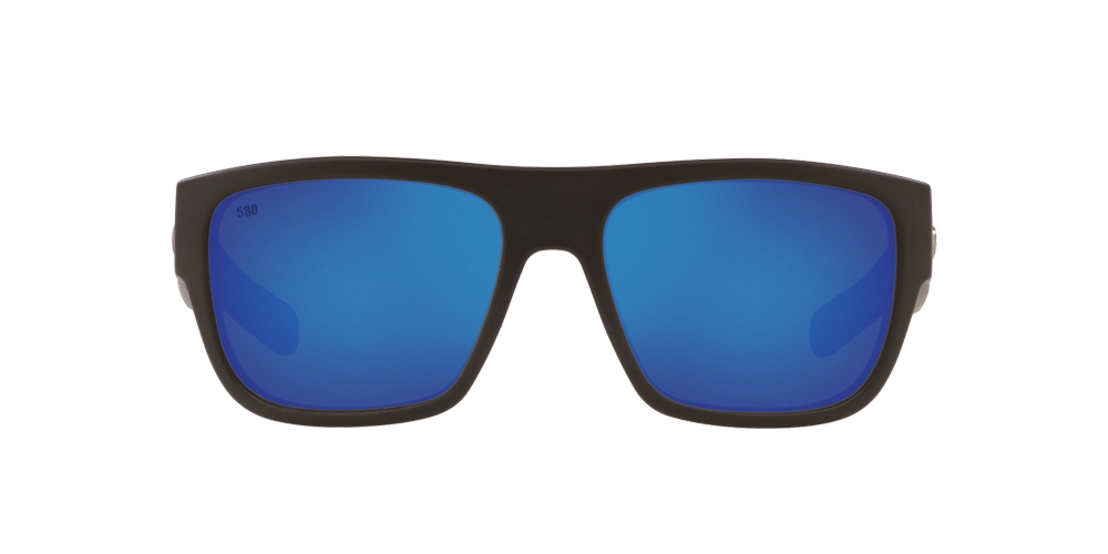 Costa Sampan Blue Mirror 580G Polarized Sunglasses Matte Black
