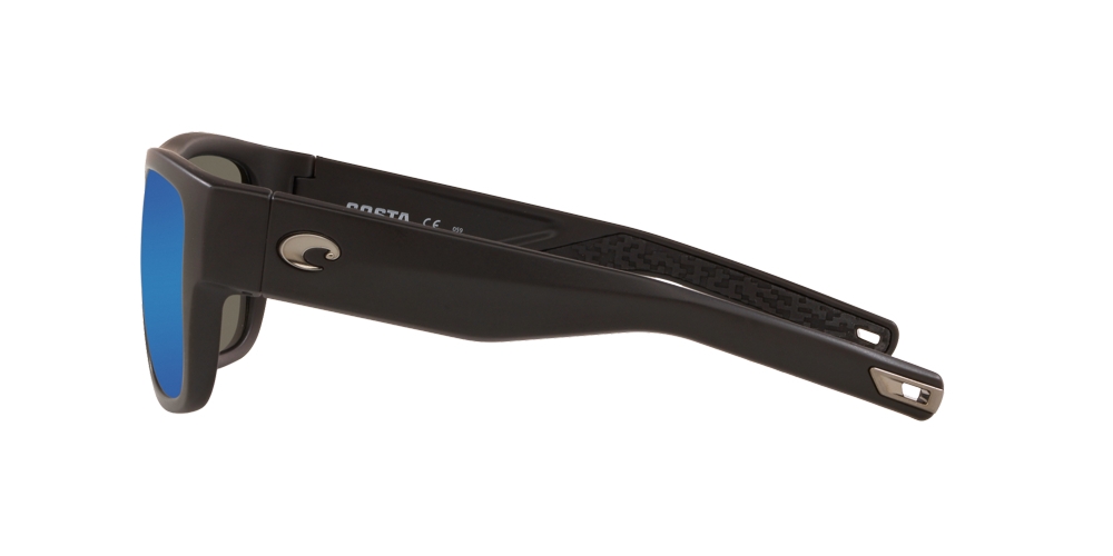 Costa Sampan Blue Mirror 580G Polarized Sunglasses Matte Black