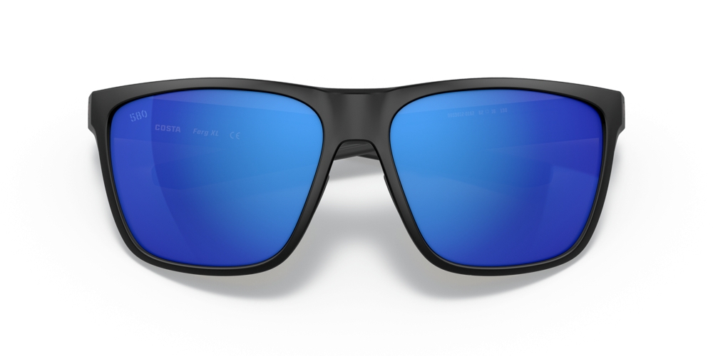 Costa Ferg XL Blue Mirror 580G Polarised Sunglasses Matte Black