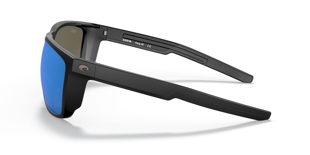 Costa Ferg XL Blue Mirror 580G Polarised Sunglasses Matte Black