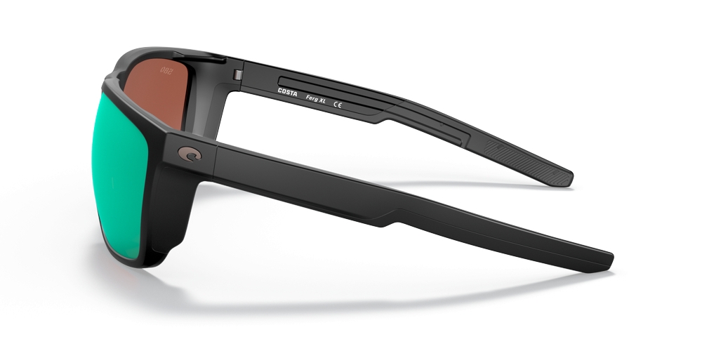 Costa Ferg XL Green Mirror 580G Polarised Sunglasses Matte Black