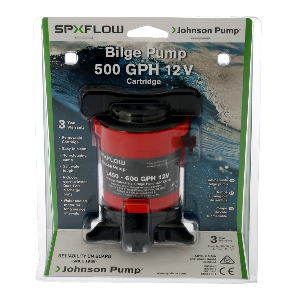 Johnson L450 Cartridge Submersible Bilge Pump 12V 500 GPH