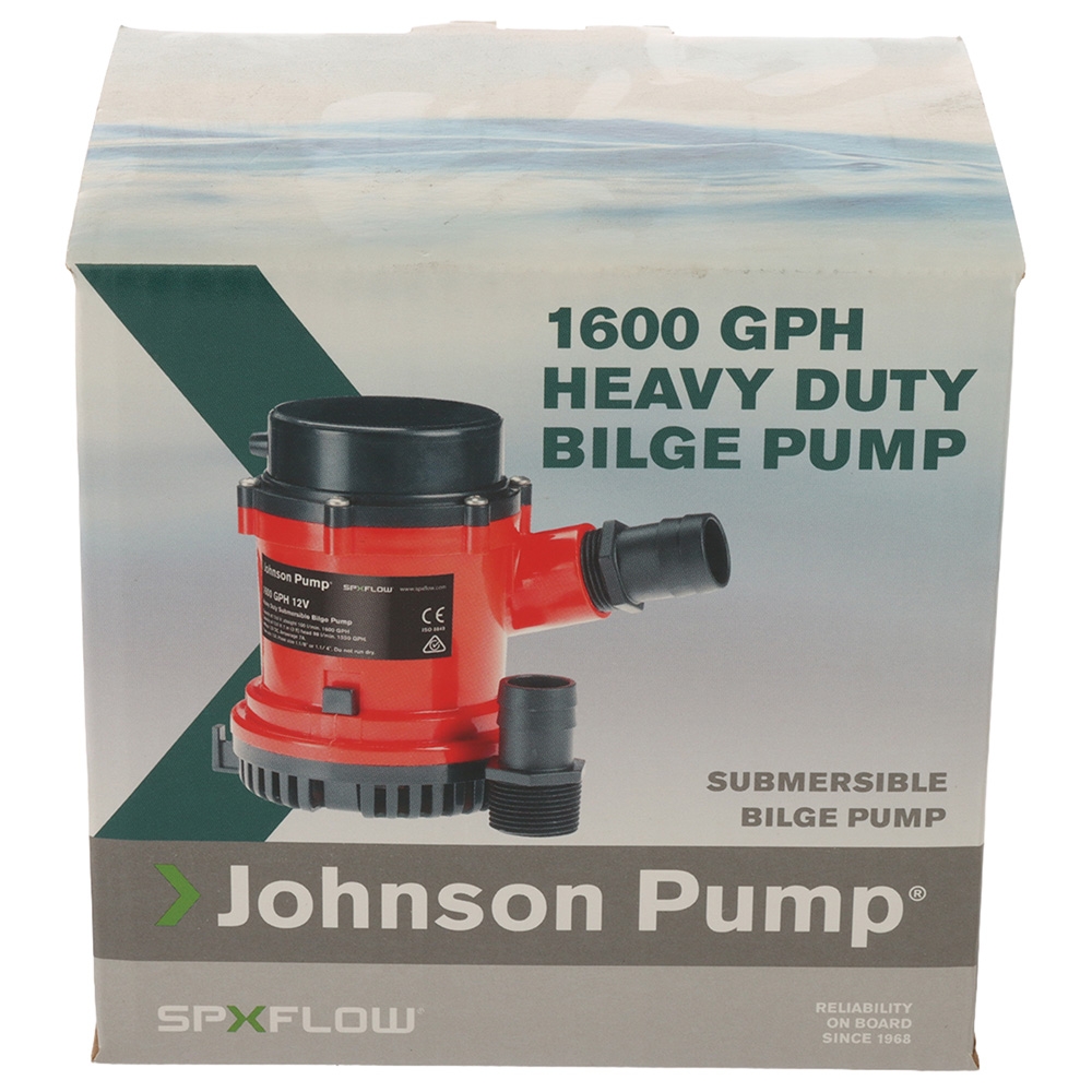 Johnson L1600 Heavy-Duty Submersible Bilge Pump 12V 1600 GPH