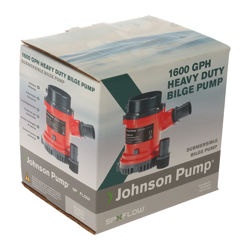 Johnson L1600 Heavy-Duty Submersible Bilge Pump 12V 1600 GPH