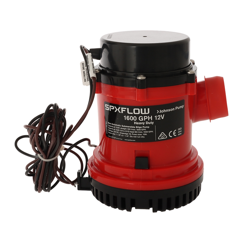 Johnson L1600 Heavy-Duty Submersible Bilge Pump 12V 1600 GPH