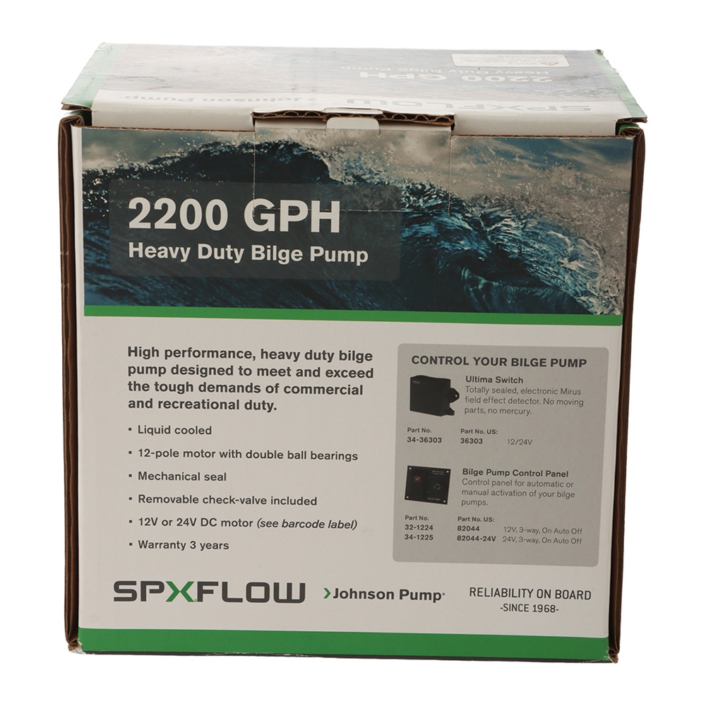 Johnson L2200 Heavy Duty Submersible Bilge Pump 12V 2060 GPH