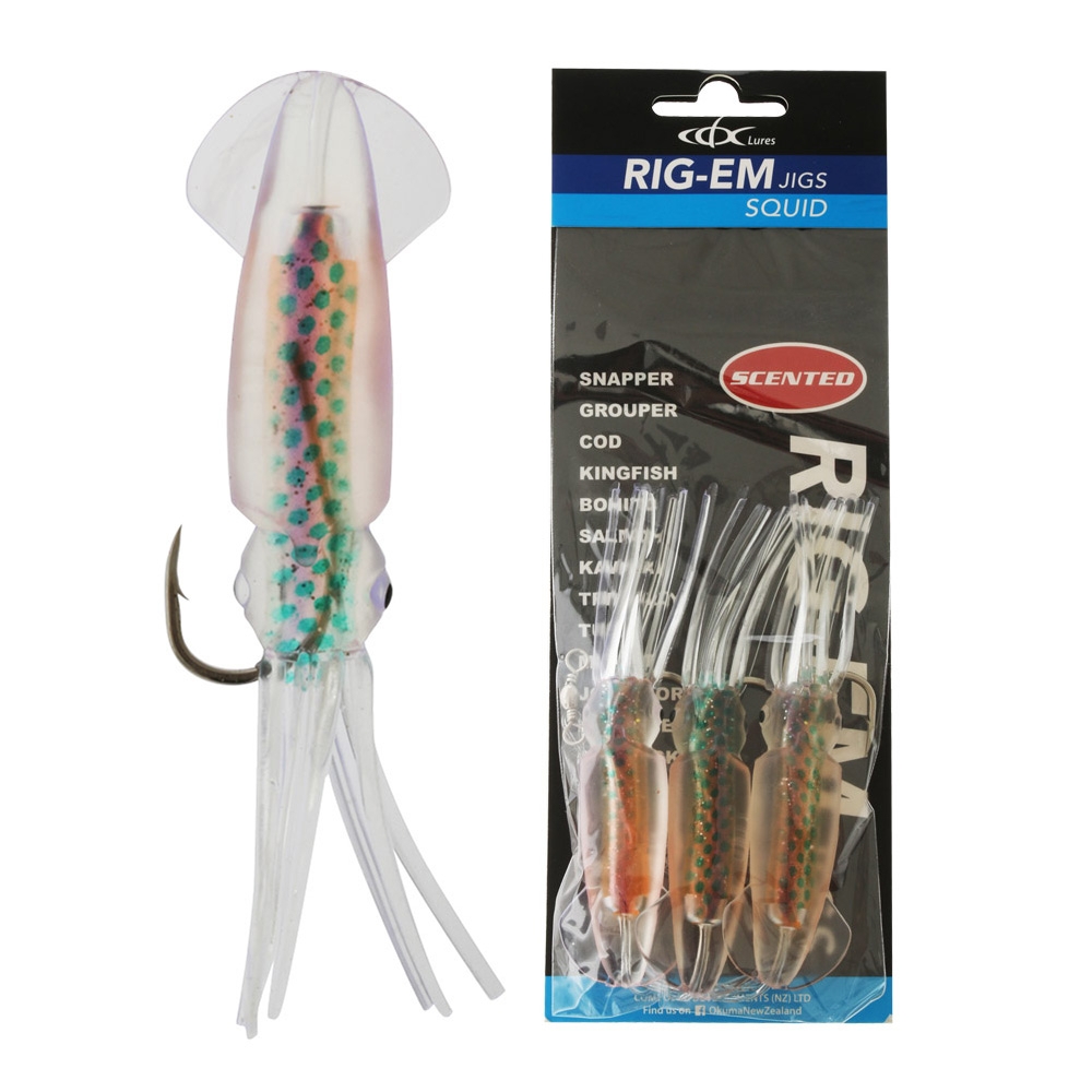 CDX Rig-Em Squid Flasher Rig 13cm Qty 3 Natural Brown