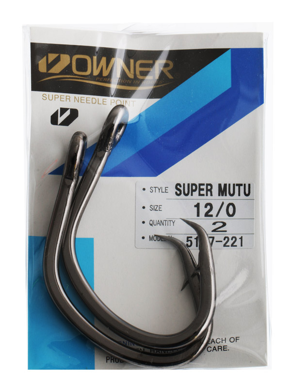 Owner Super Mutu Circle Hooks 12/0 Qty 2