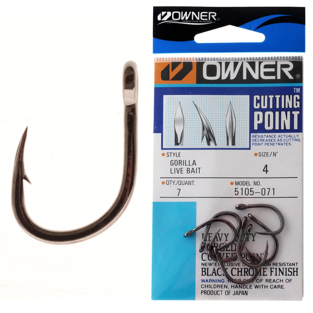 Owner Gorilla Livebait Hooks Size 4 Qty 7
