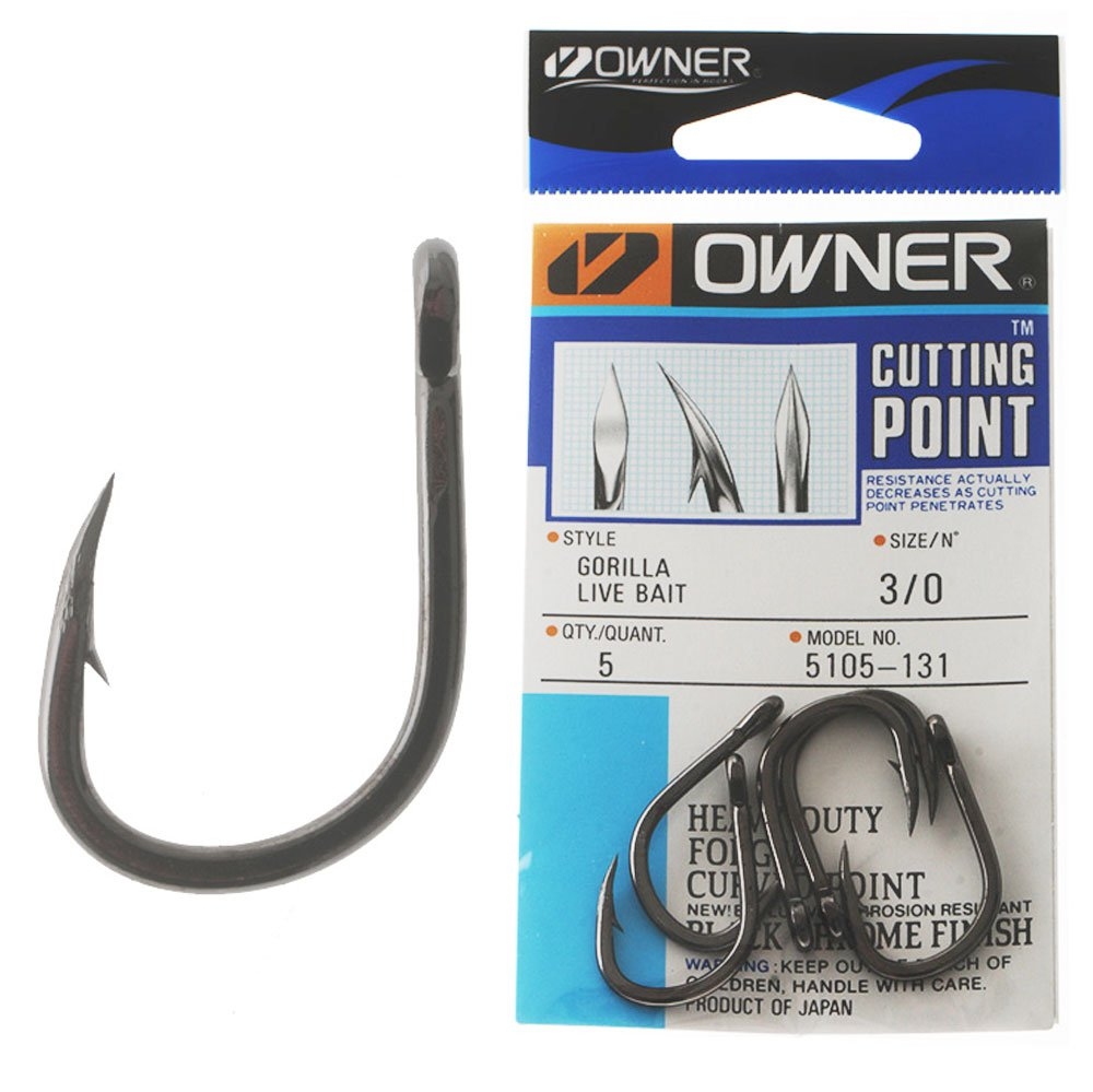 Owner Gorilla Livebait Hooks 3/0 Qty 5