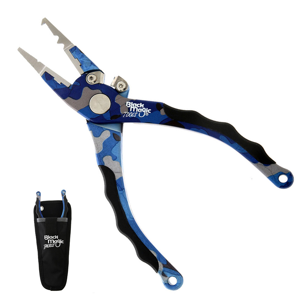 Black Magic Compact Fishing Pliers Blue Camo