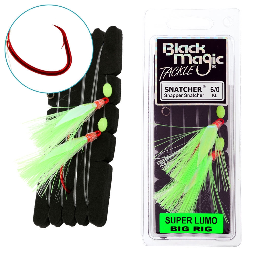 Black Magic Snapper Snatcher Flasher Rig 6/0 Super Lumo