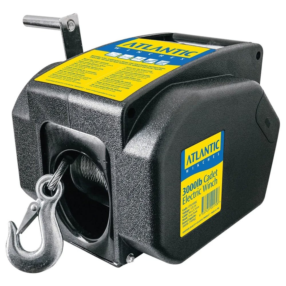 Atlantic Cadet Electric Trailer Winch with Remote 1360kg / 3000lb
