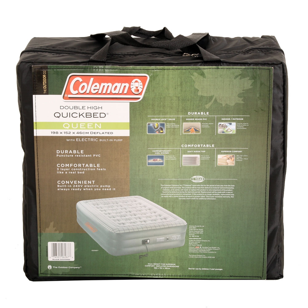 Coleman Quickbed Double High Queen Airbed with 240V Pump - Returned Unit