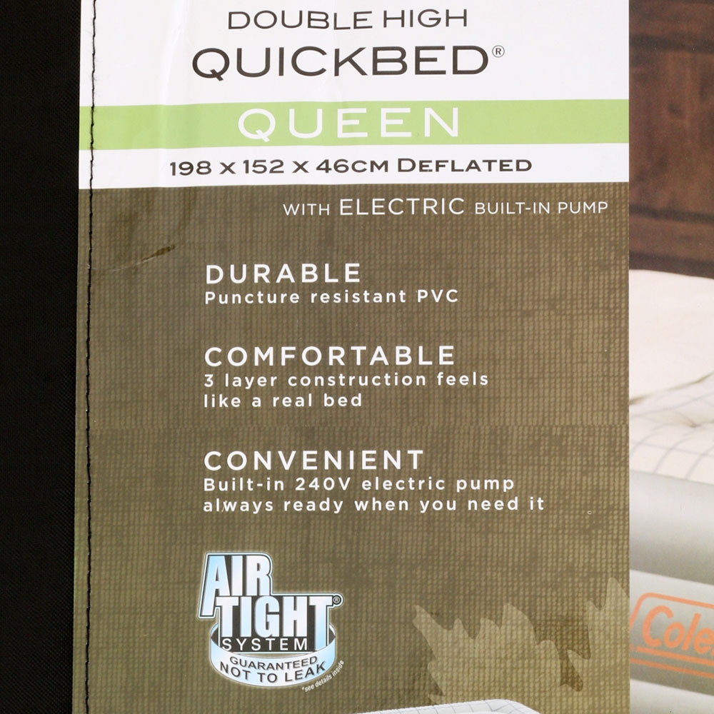 Coleman Quickbed Double High Queen Airbed with 240V Pump - Returned Unit
