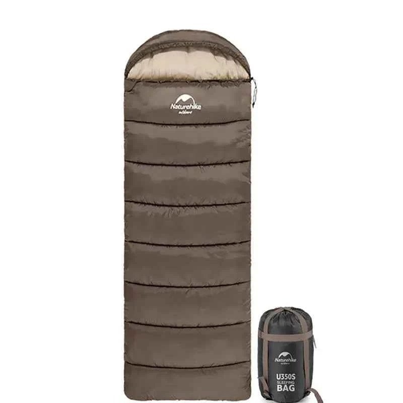 Naturehike U350 Hooded Envelope Sleeping Bag 1C Brown