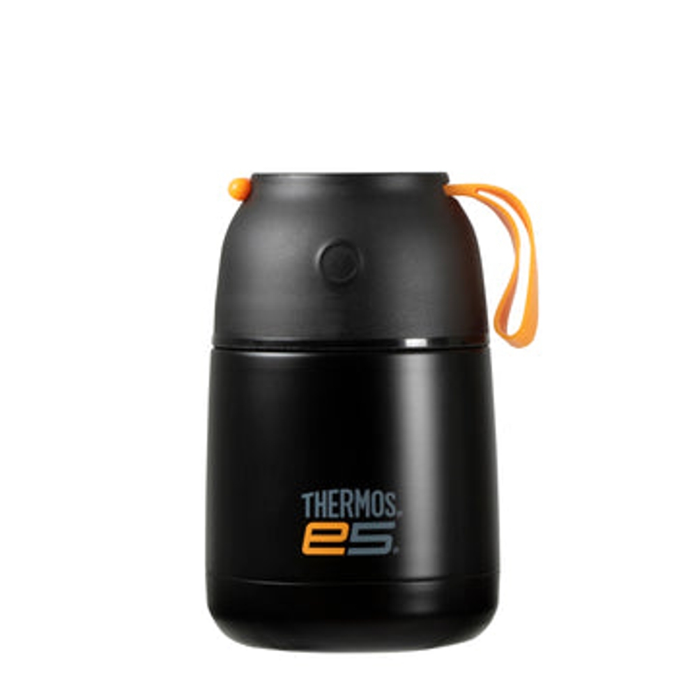 Thermos E5 Stainless Steel Vacuum Insulated Food Flask with Strap 450ml Matte Black