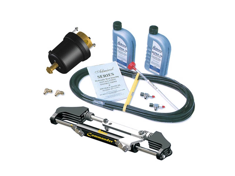 HyDrive COMKIT1 Bullhorn Style Outboard Steering Kit 250HP with 50ft Hose