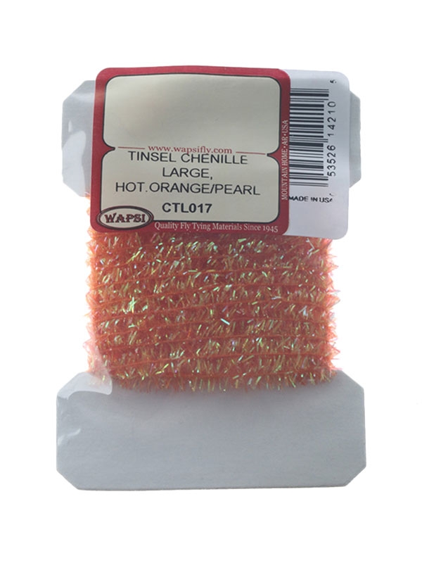 Wapsi Tinsel Chenille Hot Orange/Pearl L