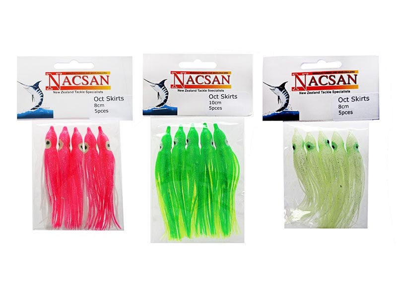 Nacsan Octopus Skirts 10cm Green/Yellow Qty 5