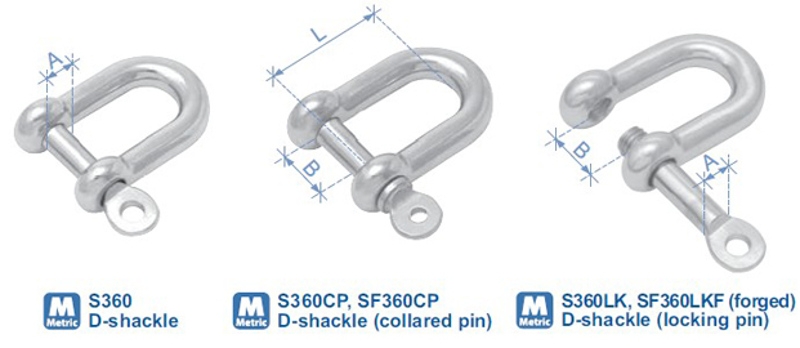 Sinox S360 M10 316 Standard D Shackle