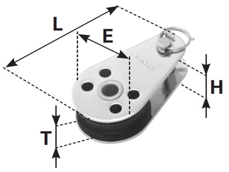 Sinox S8252P 304 Pulley Block 25mm Type K