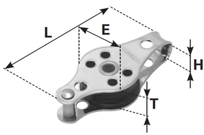 Sinox S8257P 304 Pulley Block 25mm Type Q
