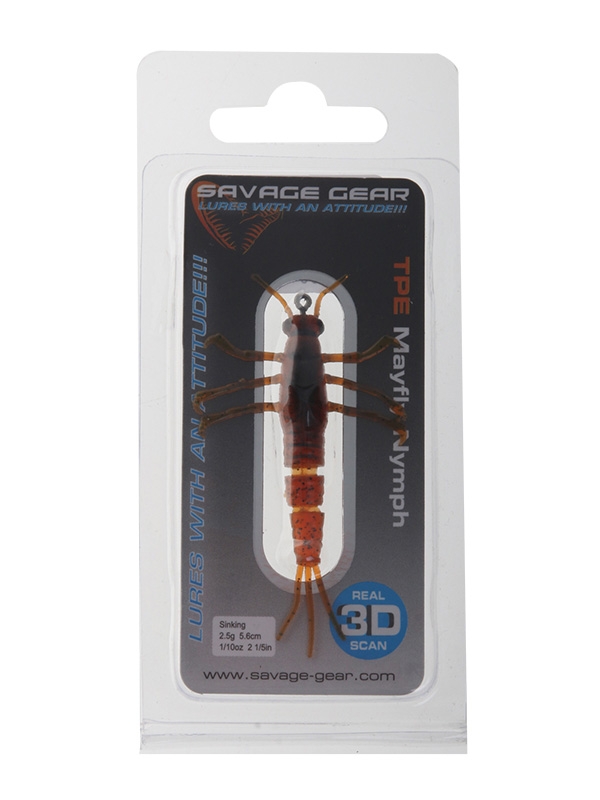 Savage Gear 3D Mayfly Nymph Soft Bait Lure 5cm Brown