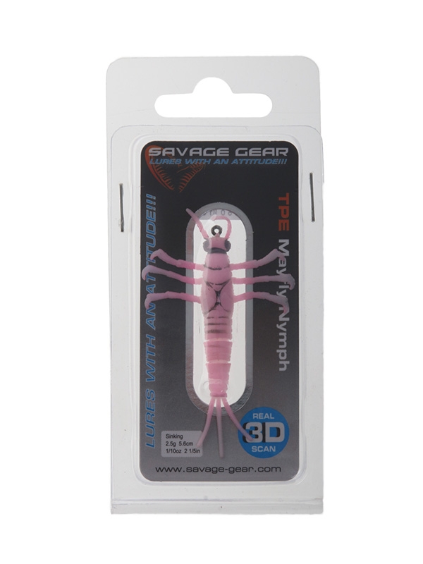 Savage Gear 3D Mayfly Nymph Soft Bait Lure 5cm Pink