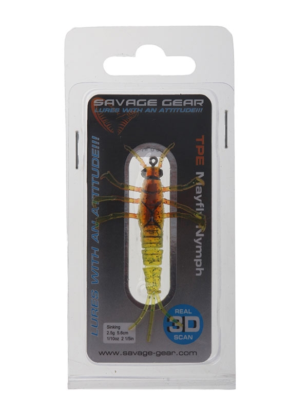 Savage Gear 3D Mayfly Nymph Soft Bait Lure 5cm Olive