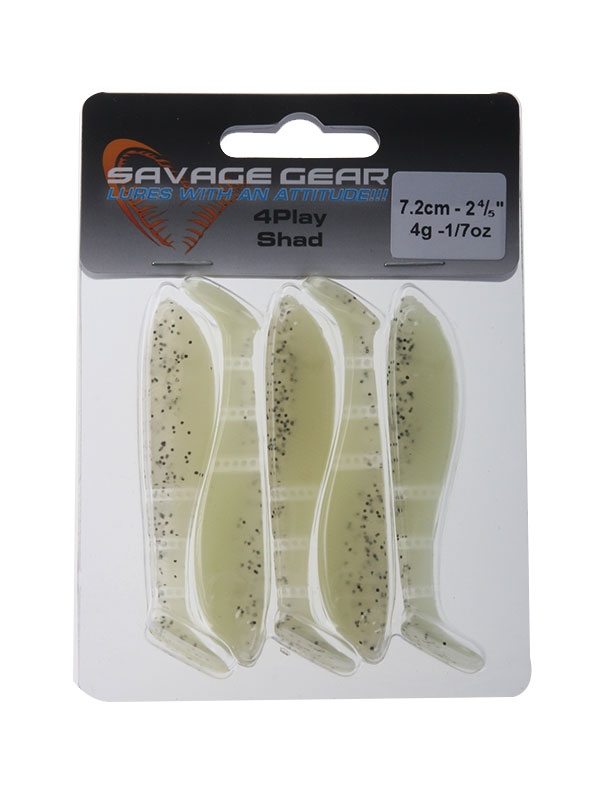 Savage Gear Pro 4Play Shad Loose Body 7.2cm 4g Qty 5 Glow
