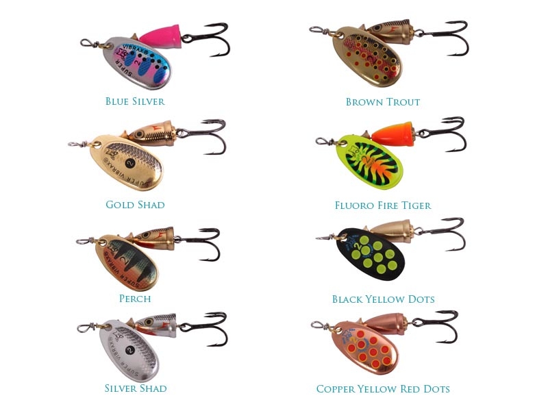 Blue Fox Vibrax Hot Pepper Spinner Lure 6g Black Yellow Red Dots