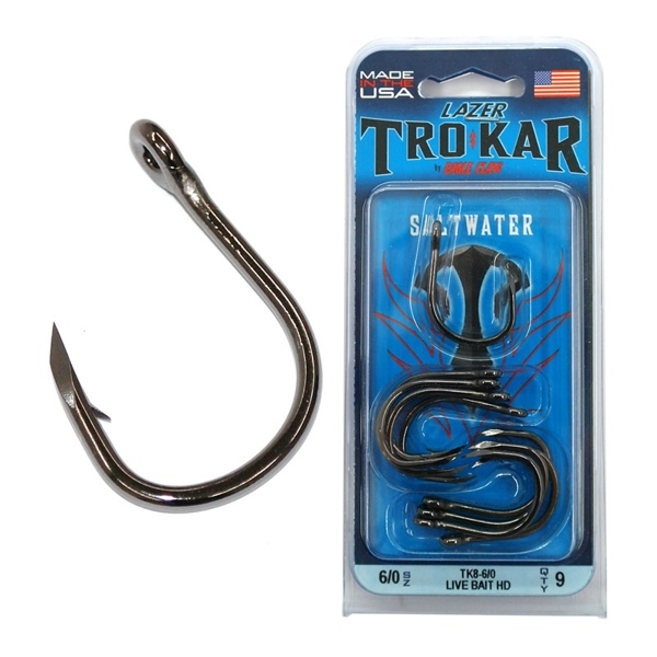 Lazer TroKar TK8 Extreme Heavy Duty Live Bait Hooks 6/0 Qty 9