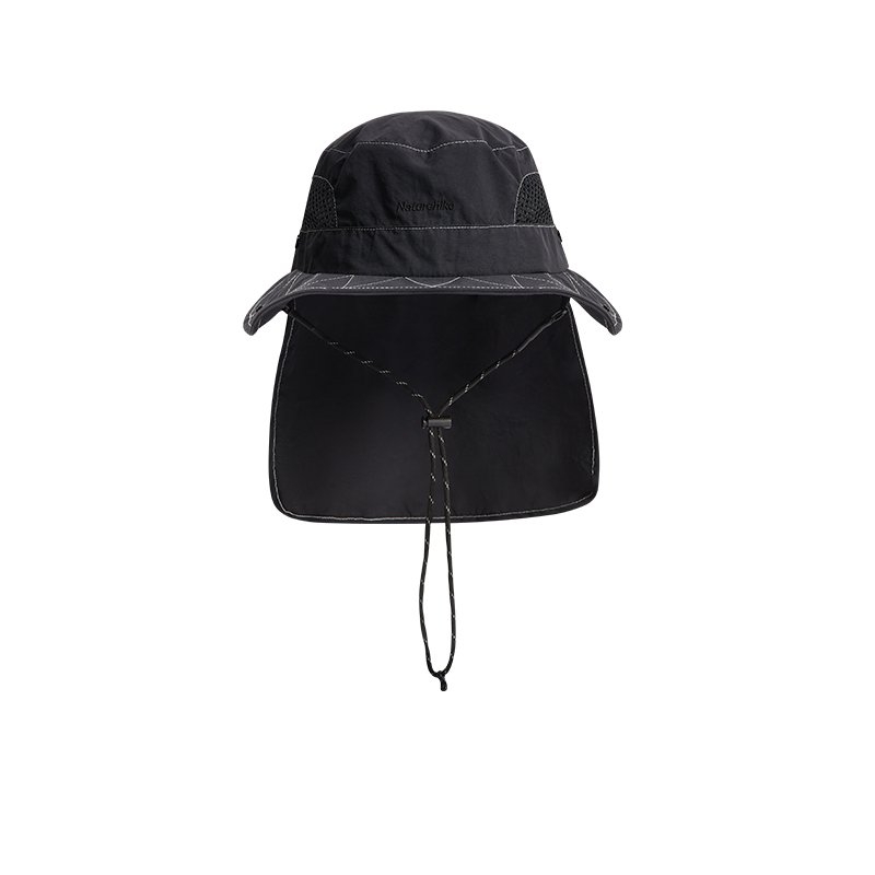 Naturehike UPF50+ Waterproof Bucket Hat with Back Flap Black