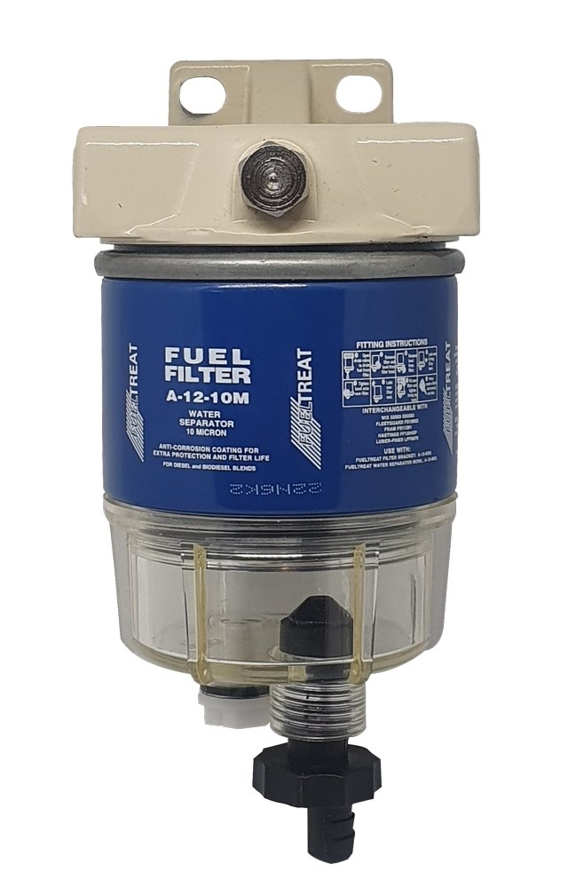 Fueltreat A-12-10M Water Separating Fuel Filter Kit Racor R12T
