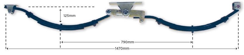 Trojan Slipper Eye Tandem Suspension 2200kg