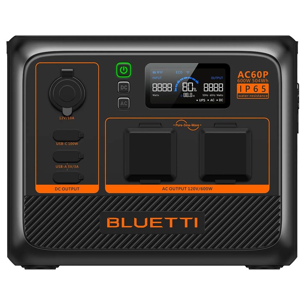 BLUETTI AC60P Expandable Portable Power Station IP65 600W Inverter 504Wh LiFePO4