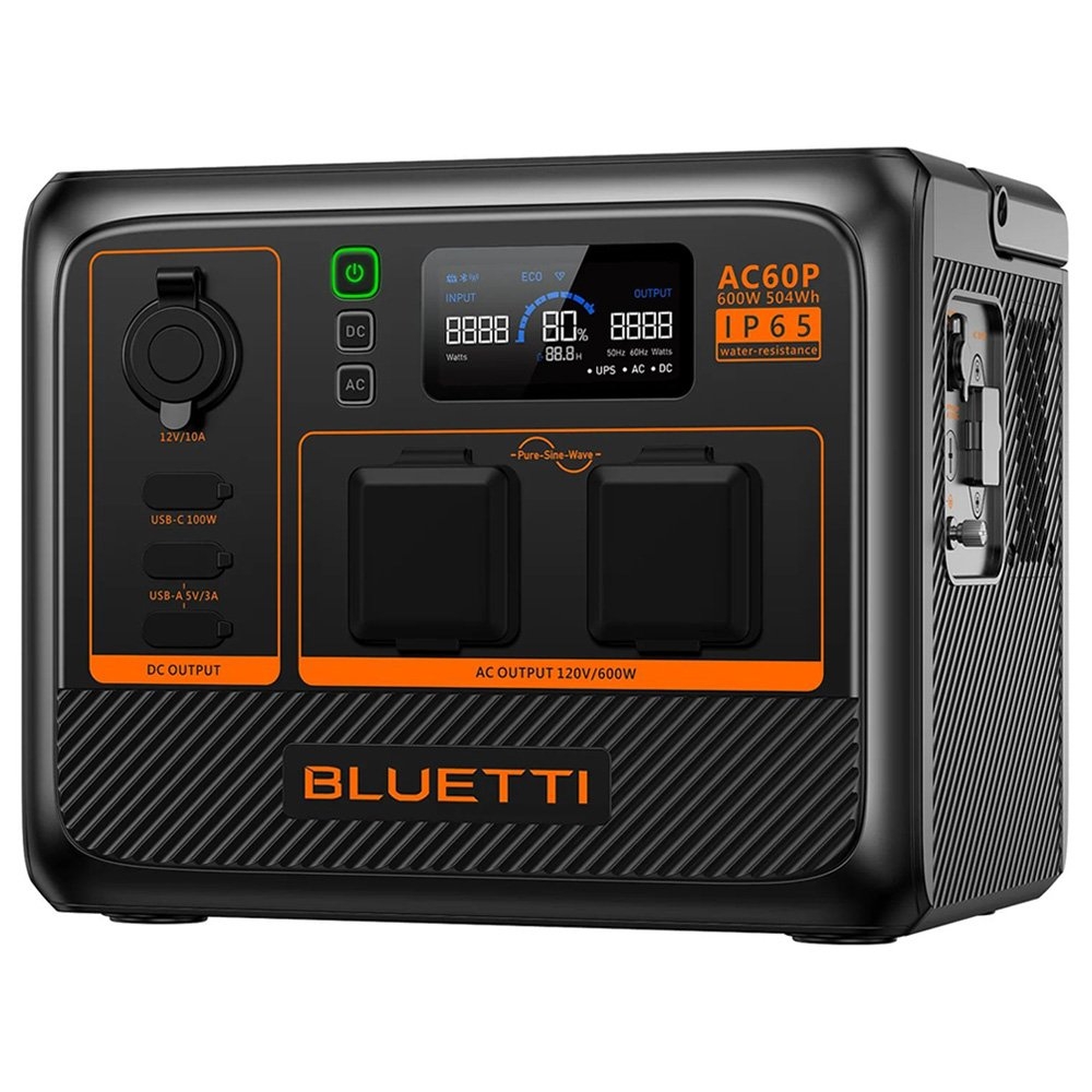 BLUETTI AC60P Expandable Portable Power Station IP65 600W Inverter 504Wh LiFePO4