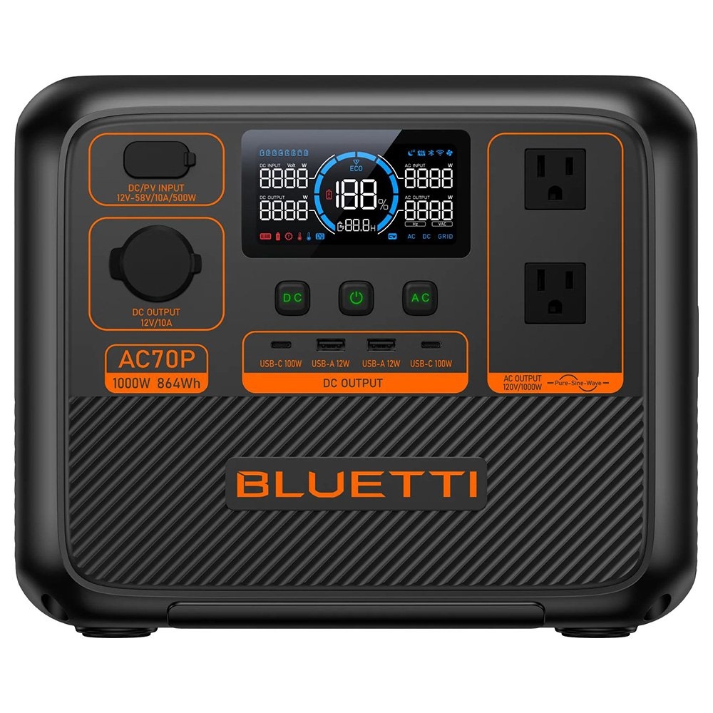 BLUETTI AC70P Portable Power Station 1000W 864Wh