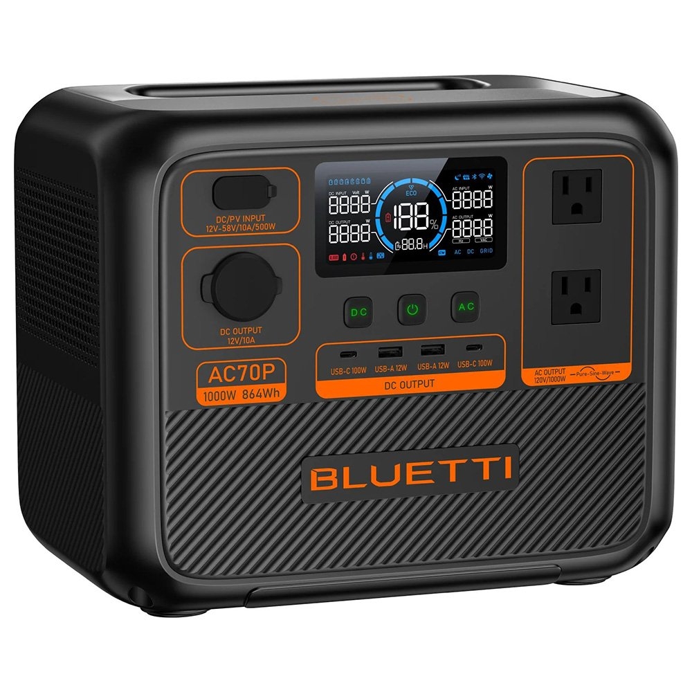 BLUETTI AC70P Portable Power Station 1000W 864Wh
