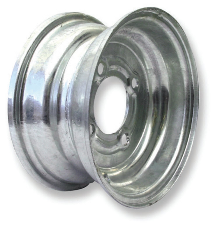 Trojan Galvanised 4 Stud 4in PCD Wheel Rim 10in suits 500x10in Wheels