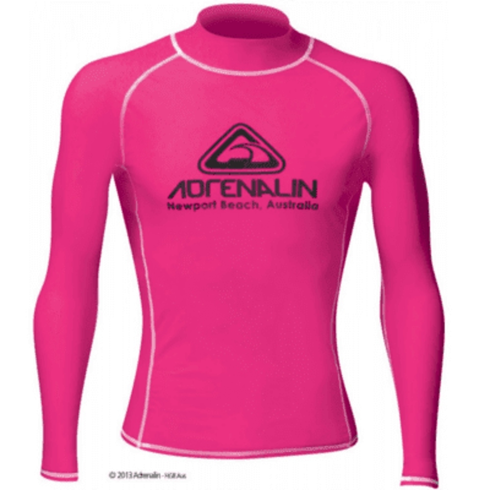 Adrenalin Hi-Vis Mens Long Sleeve Rash Vest Pink M