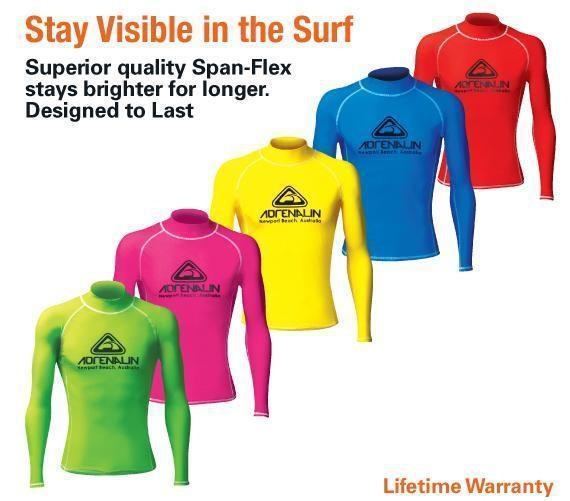 Adrenalin Hi-Vis Mens Long Sleeve Rash Vest Pink M