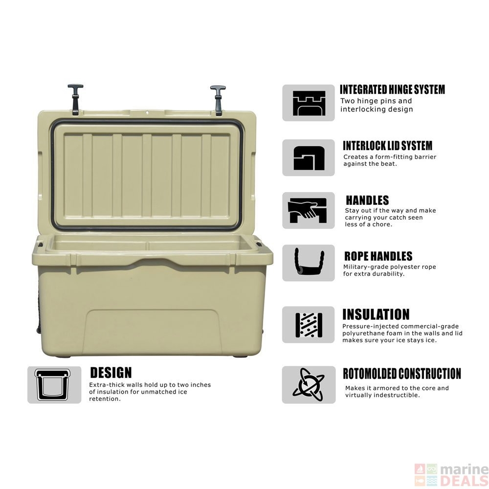 Heavy Duty Roto Chilly Bin Cooler Box 85L Tan