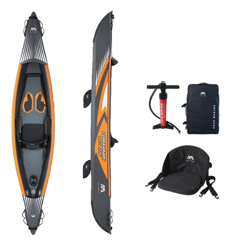 Aqua Marina Air-K 375 Tomahawk Solo Inflatable Kayak with Rigid Floor 12ft 4in