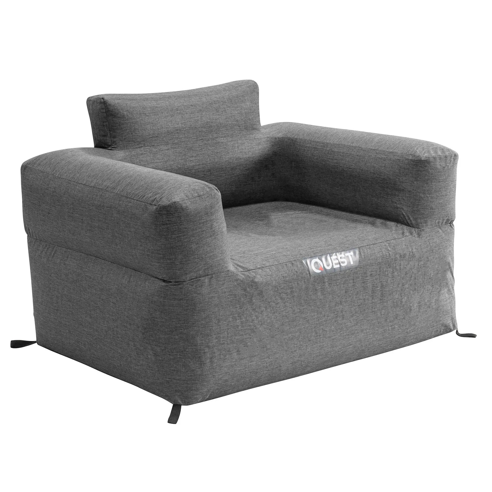 Quest Air Sofa 1 Seater Inflatable Camping Chair Charcoal Grey