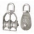 Cleveco 316 Stainless Steel Block Single Sheave with Becket Swivel Eye 25mm