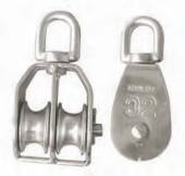 Cleveco AISI 316 Block Single Sheave with Becket Swivel Eye 32mm